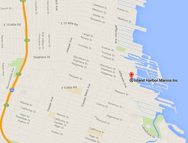 Map to Dock at Lake St. Clair